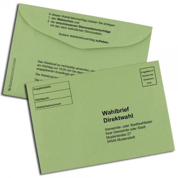 Wahlbriefumschlag 120x176, recycling grün