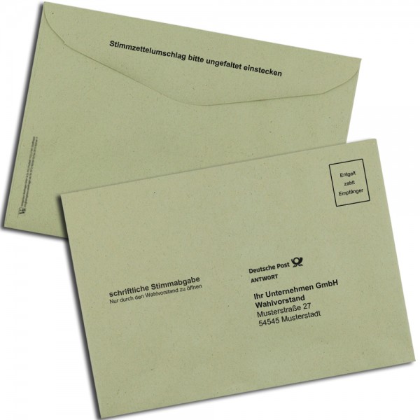 Wahlbriefumschlag für Betriebsratwahlen, grün, B6