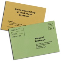 Wahlumschläge im Set - grün & gelb
