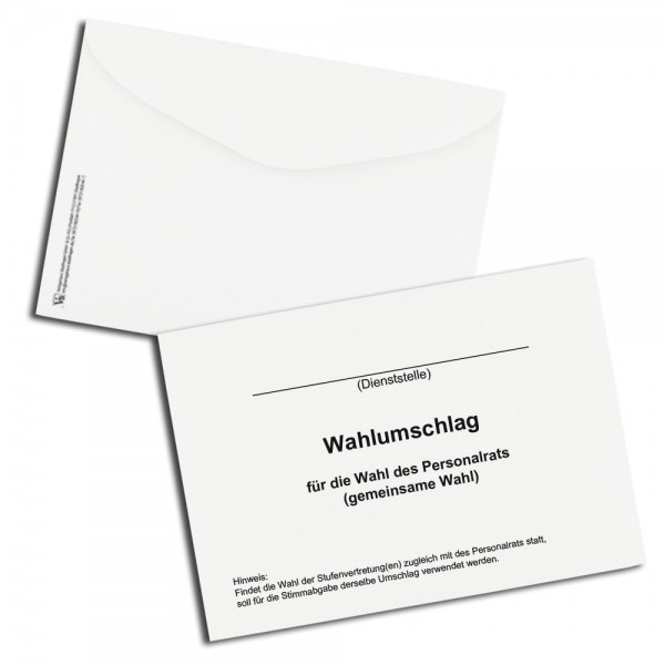 Wahlumschlag für Personalratswahlen (gemeinsame Wahl) in NRW