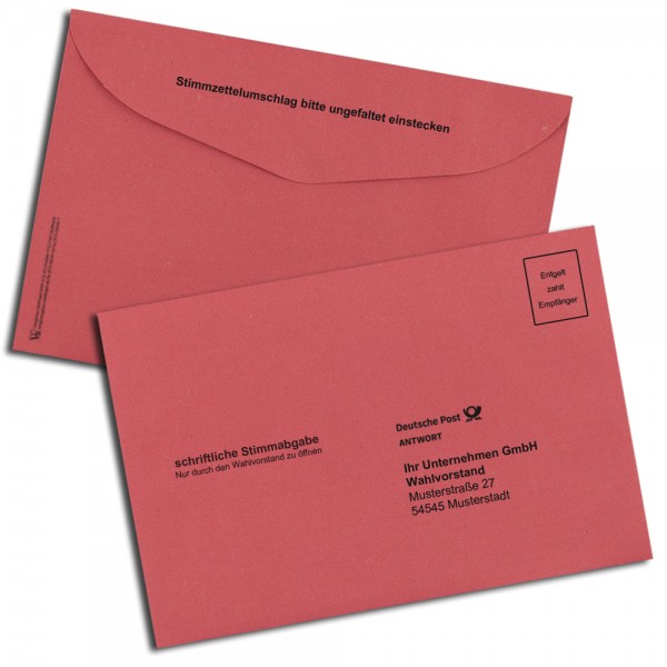 Wahlbriefumschlag für Betriebsratswahlen hellrot