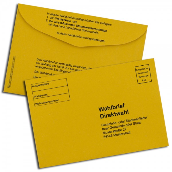 Wahlbriefumschlag 120x176, gelb