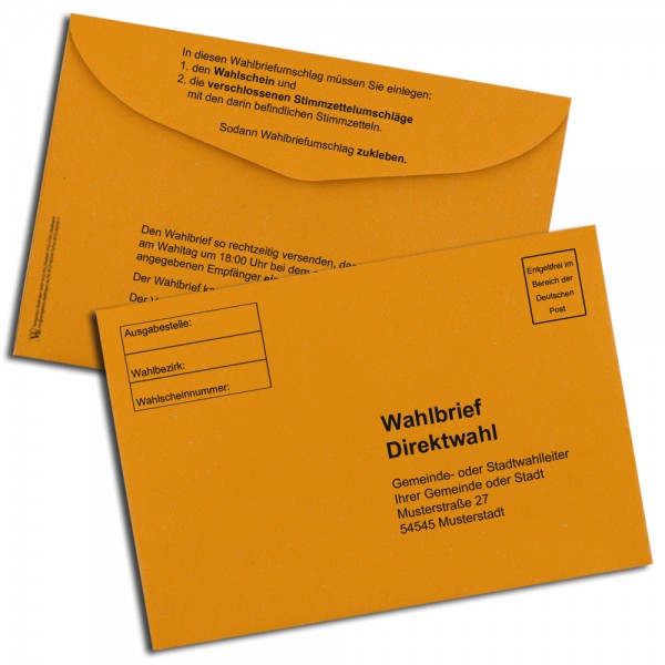 Wahlbriefumschlag 120x176, orange