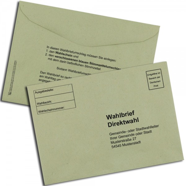 Wahlbriefumschlag DIN B6, recycling grün
