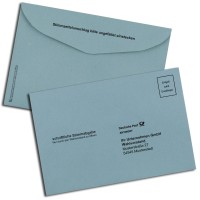 Wahlbriefumschlag für Betriebsratswahlen blau