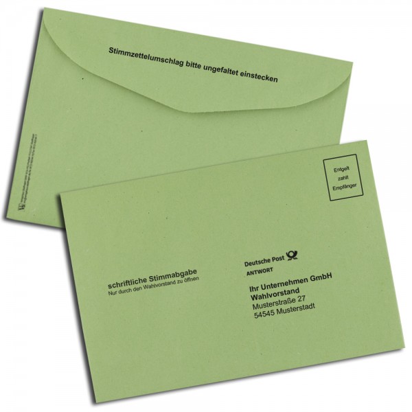 Wahlbriefumschlag für Betriebsratswahlen grün