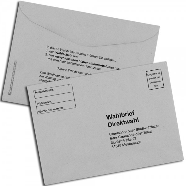Wahlbriefumschlag DIN B6, recycling grau