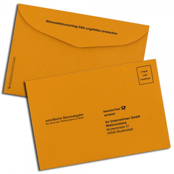 Wahlbriefumschlag für Betriebsratswahlen orange